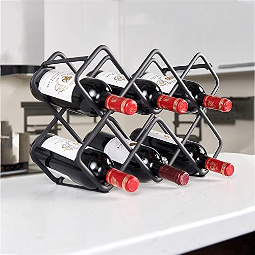 Soporte rústico para 8 botellas de vino metálico miniatura 4