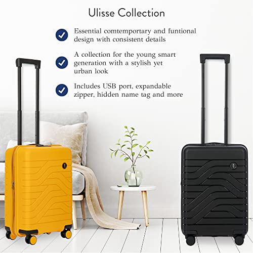 Bric's B|Y Ulisse Spinner Suitcase - 21 Inch Expandable Carry-On Luggage - Hard Exterior And Tsa-Approved Lock - Black #TOP3