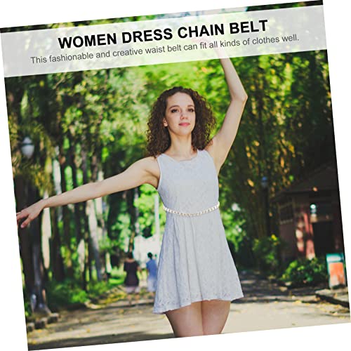 PartyKindom Pearl Waist Chain Belt for Women Stylish Shell Design Waist Jewelry Body Chain Accessory Parties and Everyday Wear White Pearl Waistband3