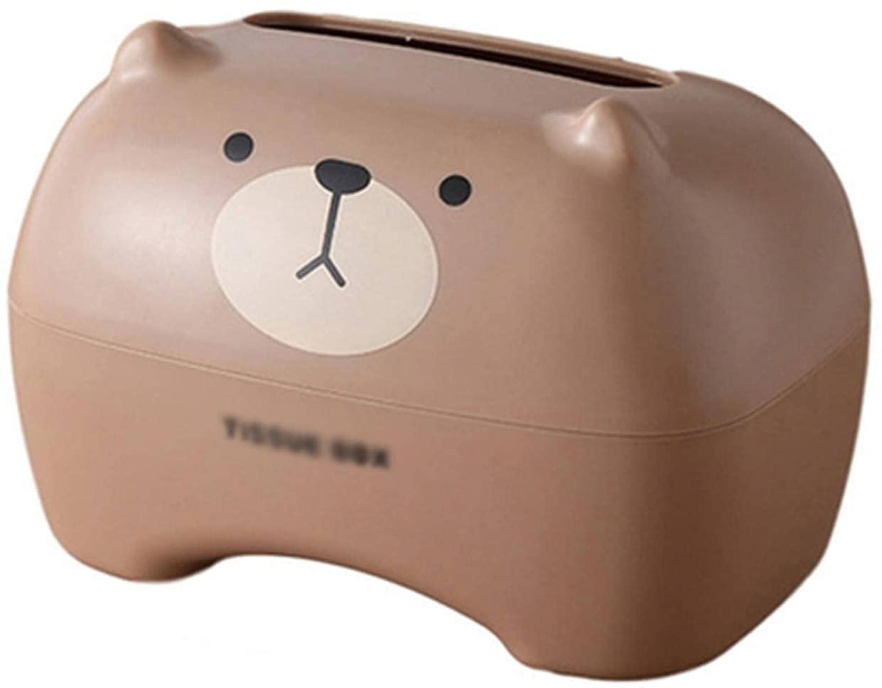Tissue Holder Dispenser Tissue Holder Cartoon Napkin Box Rectangular Paper Dispenser Storage Case Organizer Ornament Craft Home Decor(Bruin)