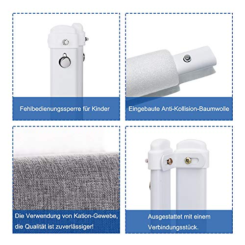 Bettgitter 150cm Bettschutzgitter Kinderbettgitter Babybettgitter Gitter Kinderbett Fallschutz Bett, Grau, 1 Stück Bettgitte [Versand von Amazon]44