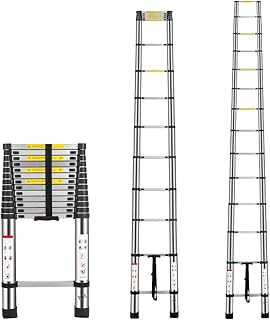 Multibao 16FT Telescopic Ladder 4.9M Aluminium Loft Telescoping Ladders Collapsible Extendable Multi Purpose DIY Tools Portable Max Load 150kg(330lb) 14 Steps