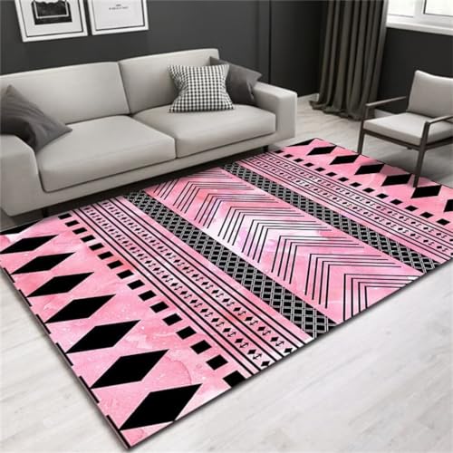 Carpette de salon aux lignes géométriques et finitions haut de gamme - 2