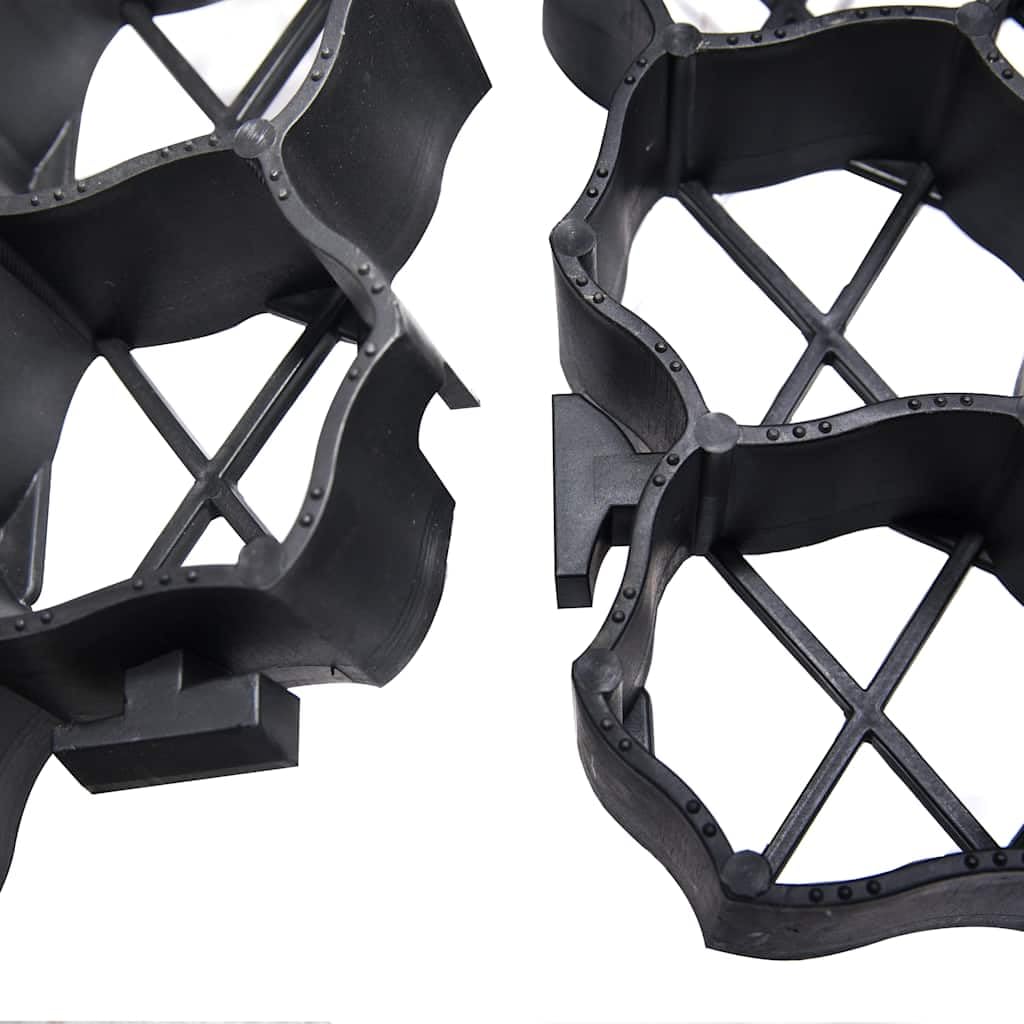 Rasenwaben 16 Stk. Set Schwarz 60 x 40 x 3 cm Kunststoff Rasengitter für Garten Einfahrt Gehweg Bodenbefestigung