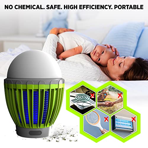 Zapout Camping Lantern Bug Buster Bulb Zapper Tent Light Portable Led And Emergency Lamp With Waterproof Mosquito Repellent Fly Killer Usb 2000Mah Rechargeable Battery For Outdoor (Lime Green) #TOP6