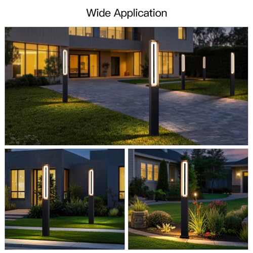 MVBT Path Light Wired, AC100-240V 71" Outdoor Pathway Lights, Waterproof 3000K Bollard Lights, Walkway Driveway Pole Lamp Bright LED Landscape Lighting for Outside Patio Sidewalk Garden Yard Lawn - Image 8