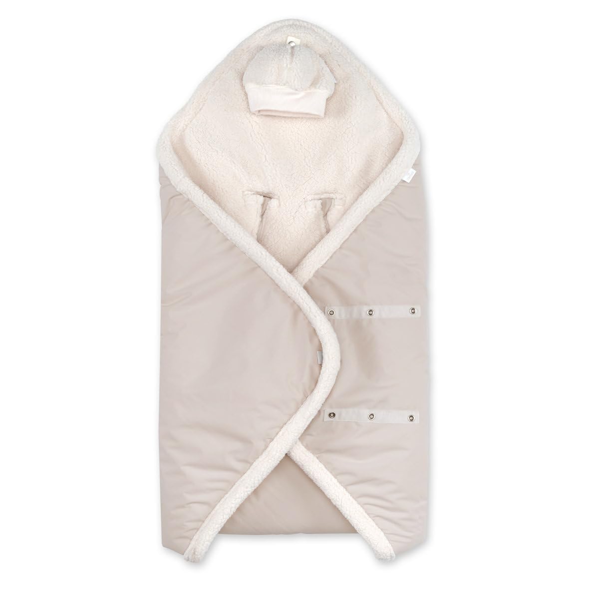 BEMINI Babyschlafsack Biside wattiert Winter – Pady Rainy + Teddy – Neutral