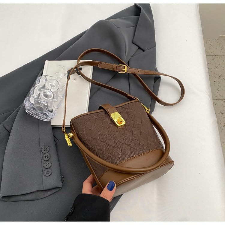 Small Bucket Bag for Women Cute Shoulder Bag Crossbody Bag Classic Handbag with Zipper Closure4
