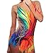 ZYDANC Colourful Rhythmic Gymnastics Leotards Artistic Gymnastics Competition Dress Girls Long Sleeve Skating Skirt,Multi Colored,7_10Years