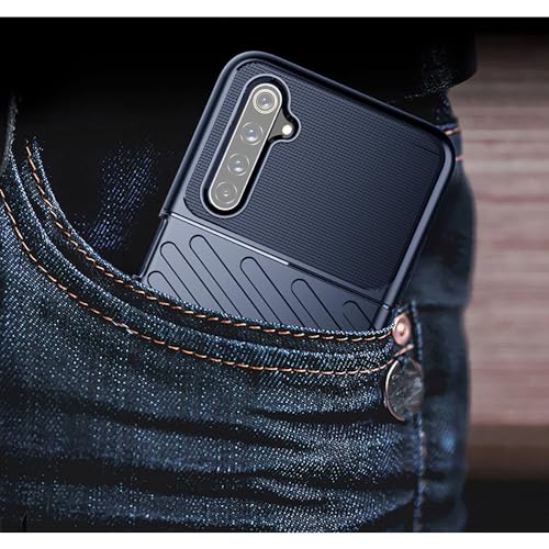 Image of Shockproof Back Cover Case for Realme 6 4G / 6i 4G | 360 Degree Protection | Protective Design | Anti-Scratch Tough Slim TPU Case for Realme 6 4G / 6i 4G (Blue)