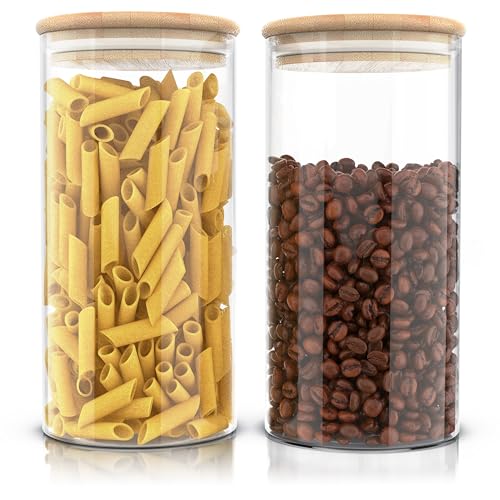 Arendo - Vorratsgläser mit Deckel - 2er Set - Behälter aus Glas –...