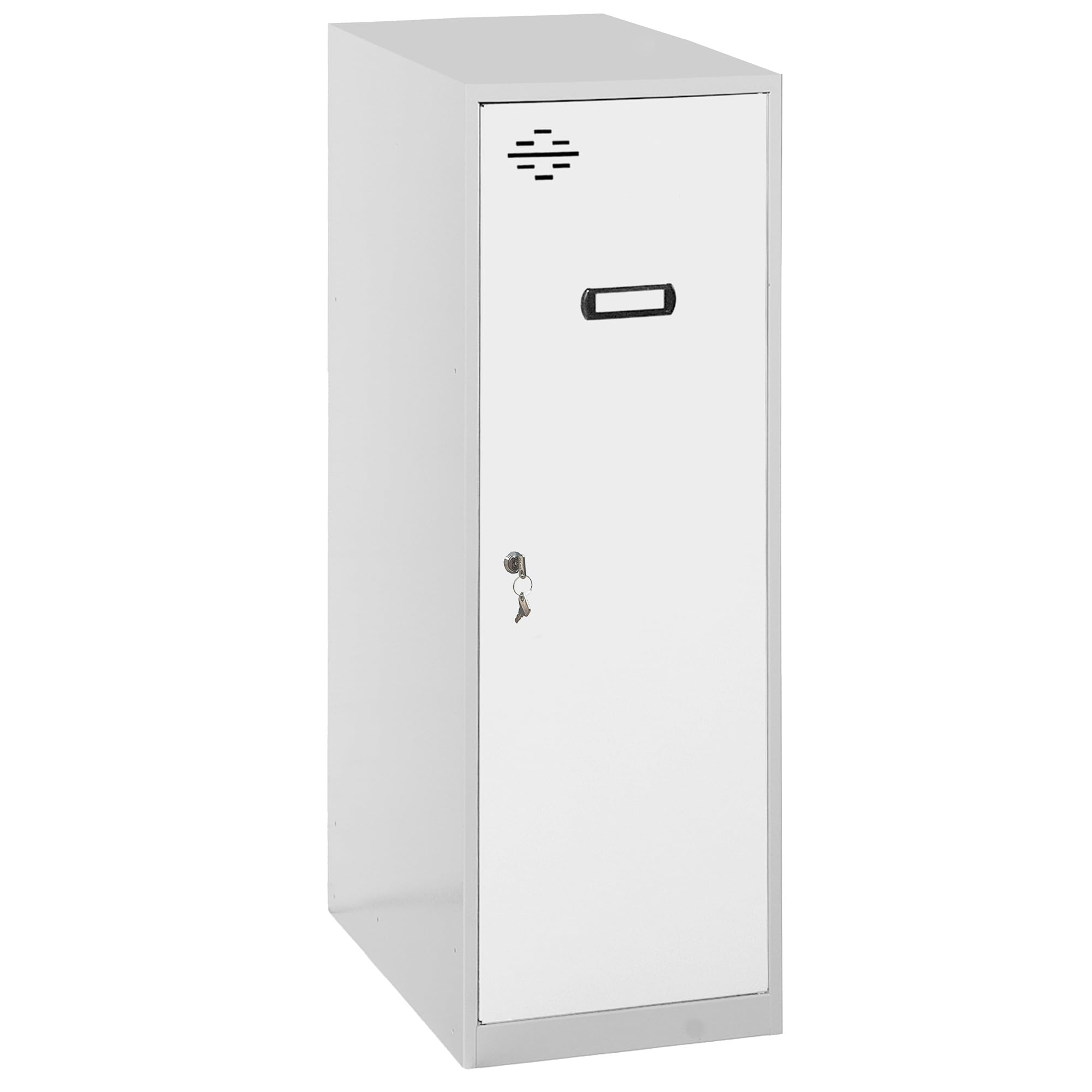 Simon Rack Taquilla Vestuario Pequeña 915x300x500 mm - Simonlocker | Incluye 2 Llaves, Pintura anticorrosión, Ranura de ventilación y etiquetador, Gris/Blanco