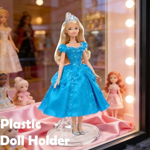 Image of 15 PCS Doll Stands Display Holder, Transparent Action Figure Stand, Adjustable Doll Stands, Dolls Parts, Suitable for Dolls 11 to 13 In High(transparent)