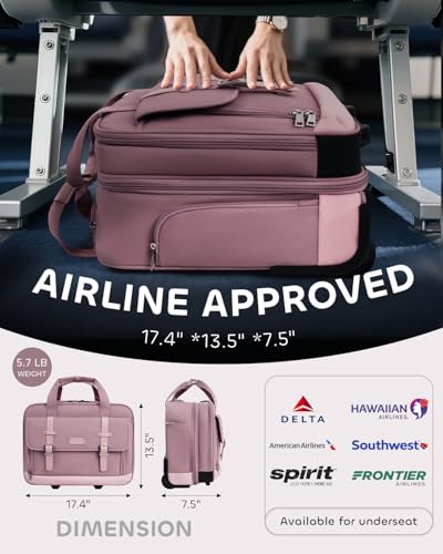 AUROTIER Dual-Lock Rolling Briefcase for Women