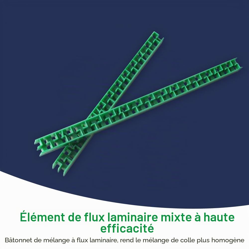 100PCS Buses de Mélange Carrées de Pistolet à Colle AB 1:1/2:1 Tubes Mélangeurs Statiques F6-16 Tube de Mélange AB Buses Mélangeuses pour Cartouche de Colle AB de 50 ml Pistolet Adhésif AB