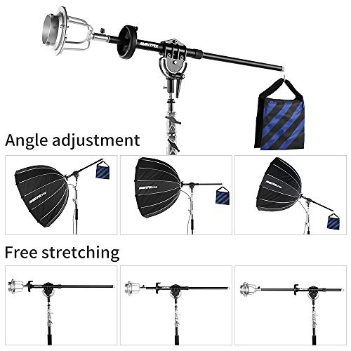 AMBITFUL AL-06 Softbox Reflector Extendable Bracket Adapter Compatible Bowens Mount Speedlite Stduio Flash Parabolic Softbox - Thumbnail 5