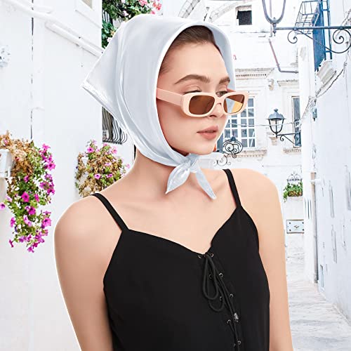 American Trends Women Silk Feeling Scarf Satin Head Scarves Square Satin Scarf Wrap Neck Scarf Lightweight Silk Like Bandana3