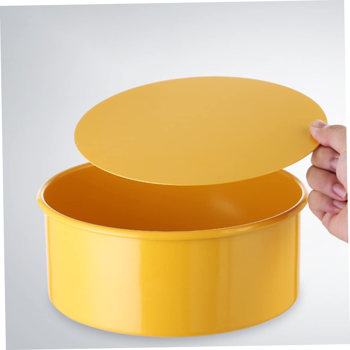 Molde Desmontable Redondo de Acero Inoxidable Amarillo para Hornear