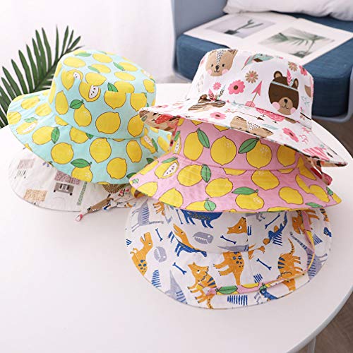KESYOO Chapéu de Proteção Solar com Estampa de Bebê Meninos Meninas Algodão Respirável Chapéu de Sol