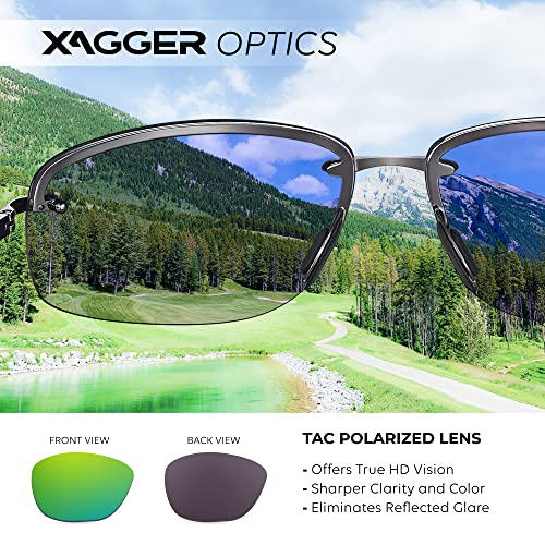 Xagger Polarized Driving Sunglasses For Men Rimless Metal Frame Anti-Glare Uv400 Protection Fishing Golf Sun Glasses #TOP3