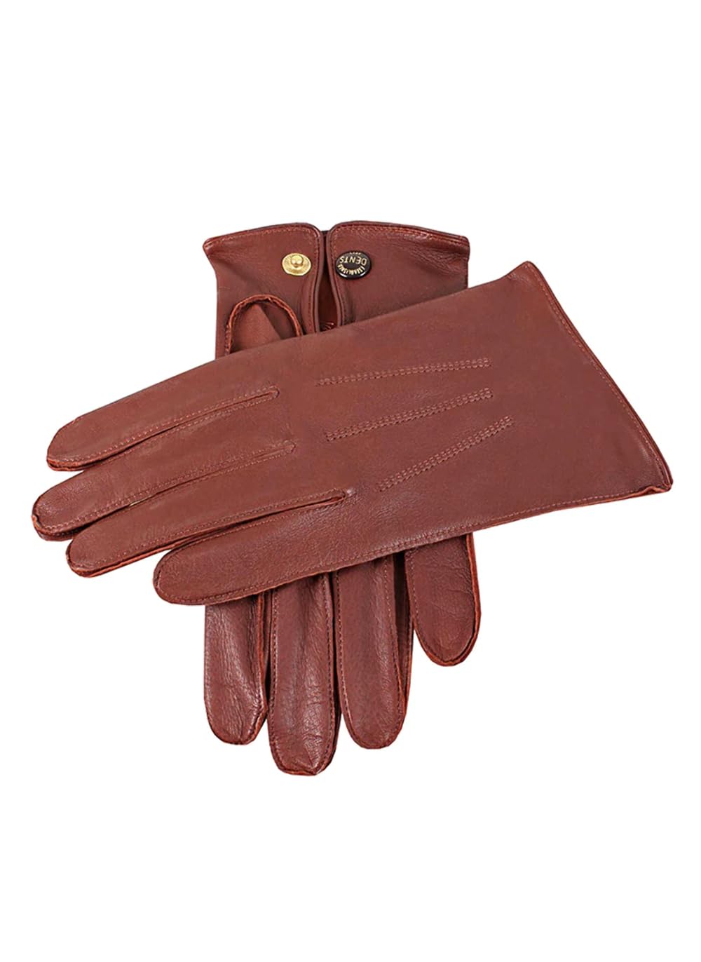 Dents Men's English Tan Three-Point Leather Officer's Gloves - / 9