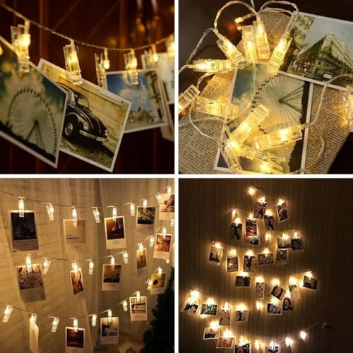 LiyuanQ 40 LED Photo Clip String Lights with Remote, 8 Modes Indoor Fairy String Lights fo - image 6