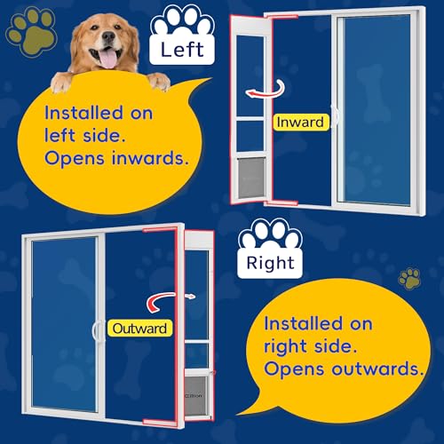 XLarge Openable Pet Door for Sliding Glass Doors, Adjustable 91 7/16" to 96" Slider Height, Extra Large Dog Door for Sliding Glass Door, All-Metal Framed & Panel & Lock -Extra Large Tall