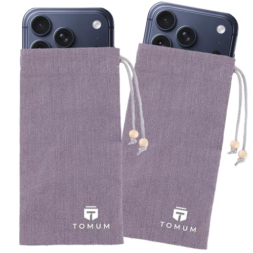 Image of TOMUM (2 Pack) EMF Shield Sleeve for Cell Phone - EMF Protection Smartphone Pouch - Anti EMP Bag - Signal Reducing Case for Radiation EMP 5G RFID (Gray)