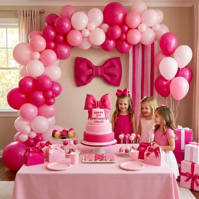 Image of Pink and White Balloons, 60 PCS 12 Inch Hot Baby Pink Pearl White Latex Balloons for Valentines Day Girls Women Princess Birthday Party Baby Shower Bridal Shower Wedding Party Decorations