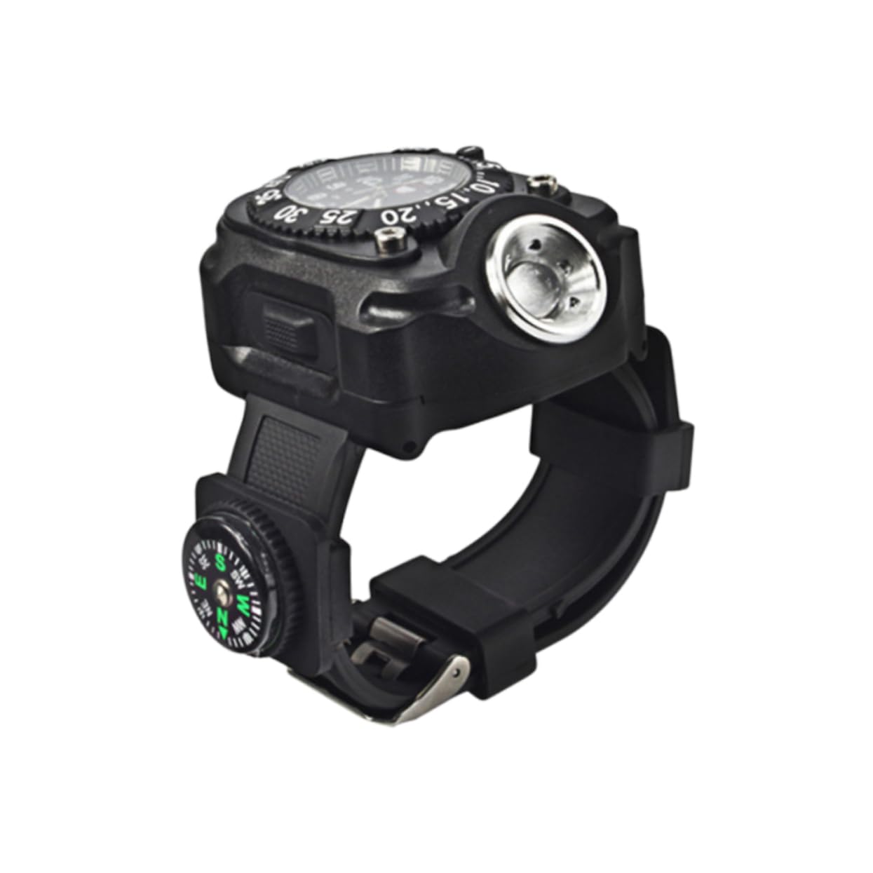 OSALADI -armbanduhr Licht Outdoor-uhr Mit Taschenlampe Kompass Für Wandern Nachtfahrten