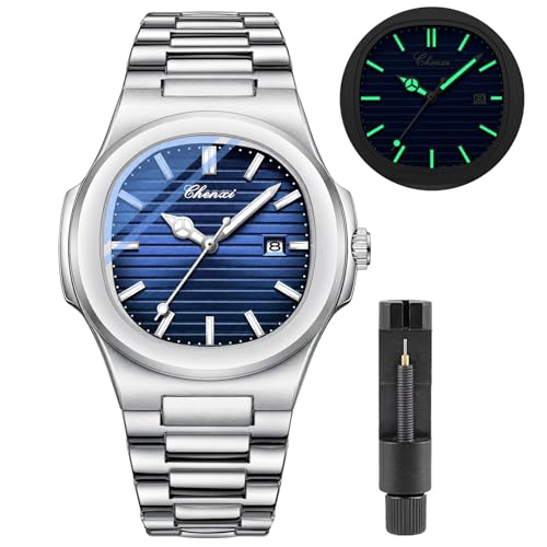 Image of Gosasa Fashion Men's Watches Date Business Watch Stainless Steel Luxury Style Luminous Quartz Waterproof Analog Display Male Wristwatch