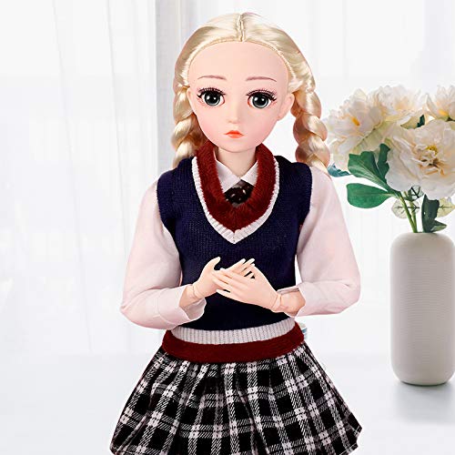 UCanaanBJD Dolls 1/4 SD Smart Doll 18 Inch 18 Ball Jointed Doll DIY Toys with Full Set Clothes Shoes Wig Makeup, Best Gitfs for Girls Christmas Birthday