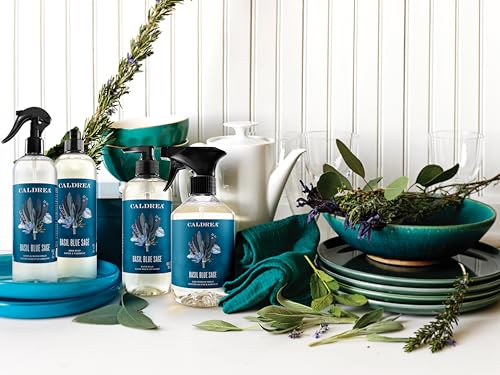 Image of Caldrea Linen and Room Spray Air Freshener, Made with Essential Oils, Plant-Derived and Other Thoughtfully Chosen Ingredients, Basil Blue Sage Scent, 16 oz