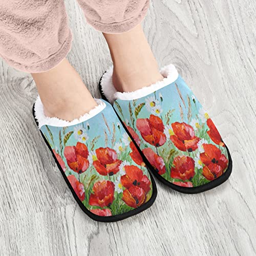 Fiore Floreale Papavero Pittura a Olio Womens