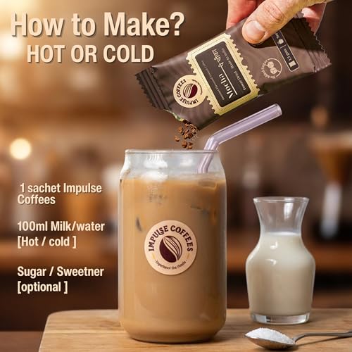 Image of Impulse Coffees The Whip Electric Milk Frother with Instant Coffee Sachets Combo | Rechargeable Frother, 5 Flavours, Hot & Cold Coffee | 10 Sachets