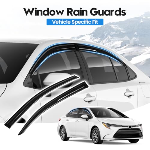 Image of Corolla Rain Guards - Window Visors for Toyota Corolla Sedan 2019-2025 2026, Out-Channel Side Window Rain Guards for Corolla Accessories, 4PCS, Black, Car Accessories