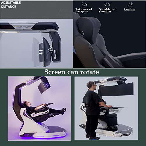 Gaming Chair, Ergonomic Office Boss Chair with Pedals and Massage, Game Cockpit for Comfort and Support - Image 7