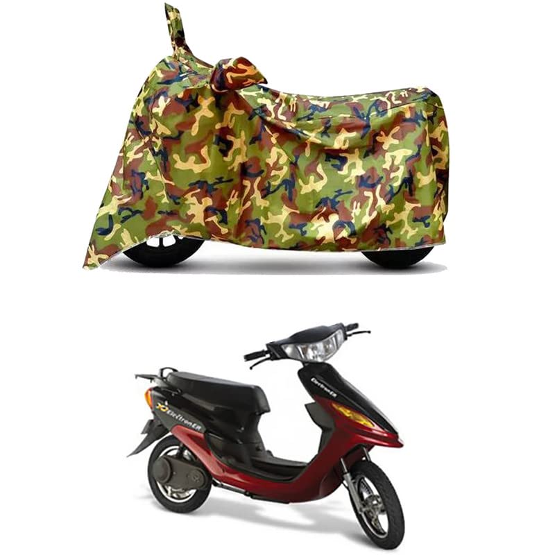 Image of Waterproof 100% PVC Coated Bike Scooty Two Wheeler Body Cover Compatible for Indus Yo Electron ER /UV-Rays /Heat Protection /Birds Dropping /Scratchproof /Dust Proof [6X6 Jungle Print]