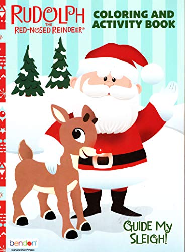 Livre coloriage Rudolph pour occuper vos enfants près du sapin de Noël