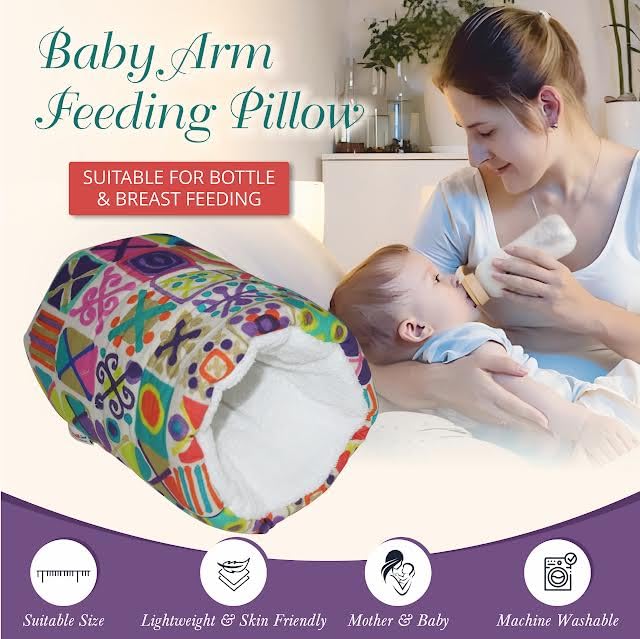 Oscar Home Nursing Arm Pillow, Breastfeeding and Bottle Feeding Head Support Pillow, Travel-Friendly and Washable (Swastik) 4