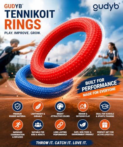 Image of Rubber Dotted Tennikoit Ring 6 Inches Diameter Multicolor, Kids Playing, Tennis Ring, Rubber Frisbee, Rubber Disks for Tennikoit Games (Multi Pack of 2)