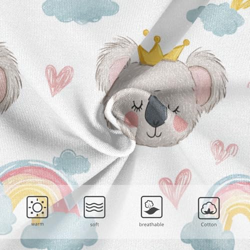 Wusikd Cute Koala Girls' Underwear Cotton Rainbows Clouds Girls Briefs Soft Toddler Underwear 2T3