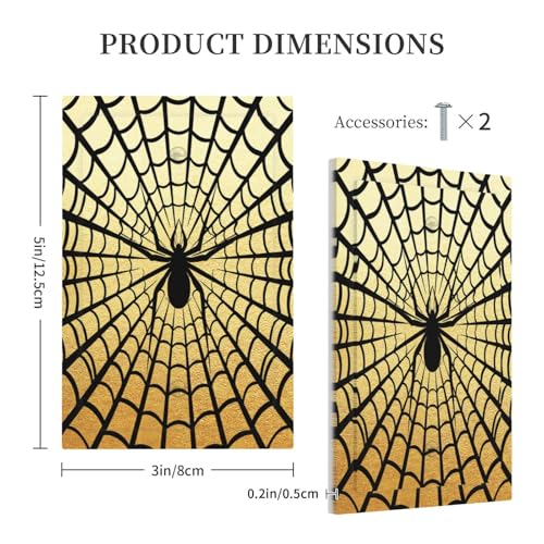 Decorative Switch Plate Covers Black Spider Spiderweb on Golden Background 1 Gang No Device Single Blank Outlet Covers Wall Plate Light Switch Cover Plate for Bedroom Home Decor