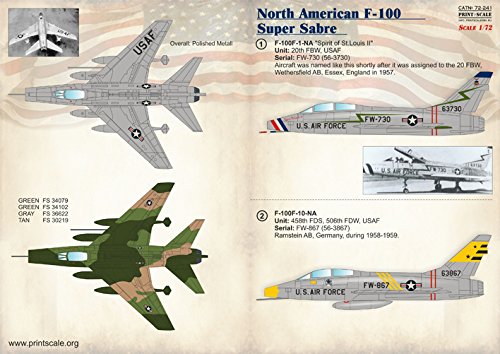 Skyline Decals 航空機用デカールセット Amazon | 飛行機F-100 スーパーセイバー 航空機用デカール 1/72