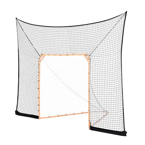 VEVOR Hockey and Lacrosse Goal Backstop, 12x9 ft Lacrosse Net with Extended Coverage, Quick Easy Setup Complete Accessories Training Net, Backyard Lacrosse Equipment, for Youth Adult (NET ONLY) by VEVOR - Image 2