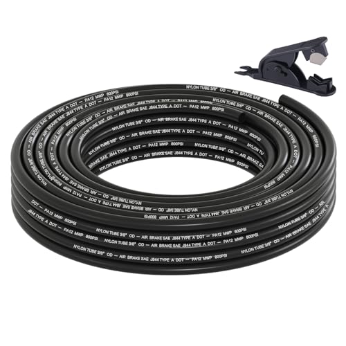 Boeray 3/8 DOT Air Line 35FT SAE J844 PA12 Nylon Air Tubing with Cutter