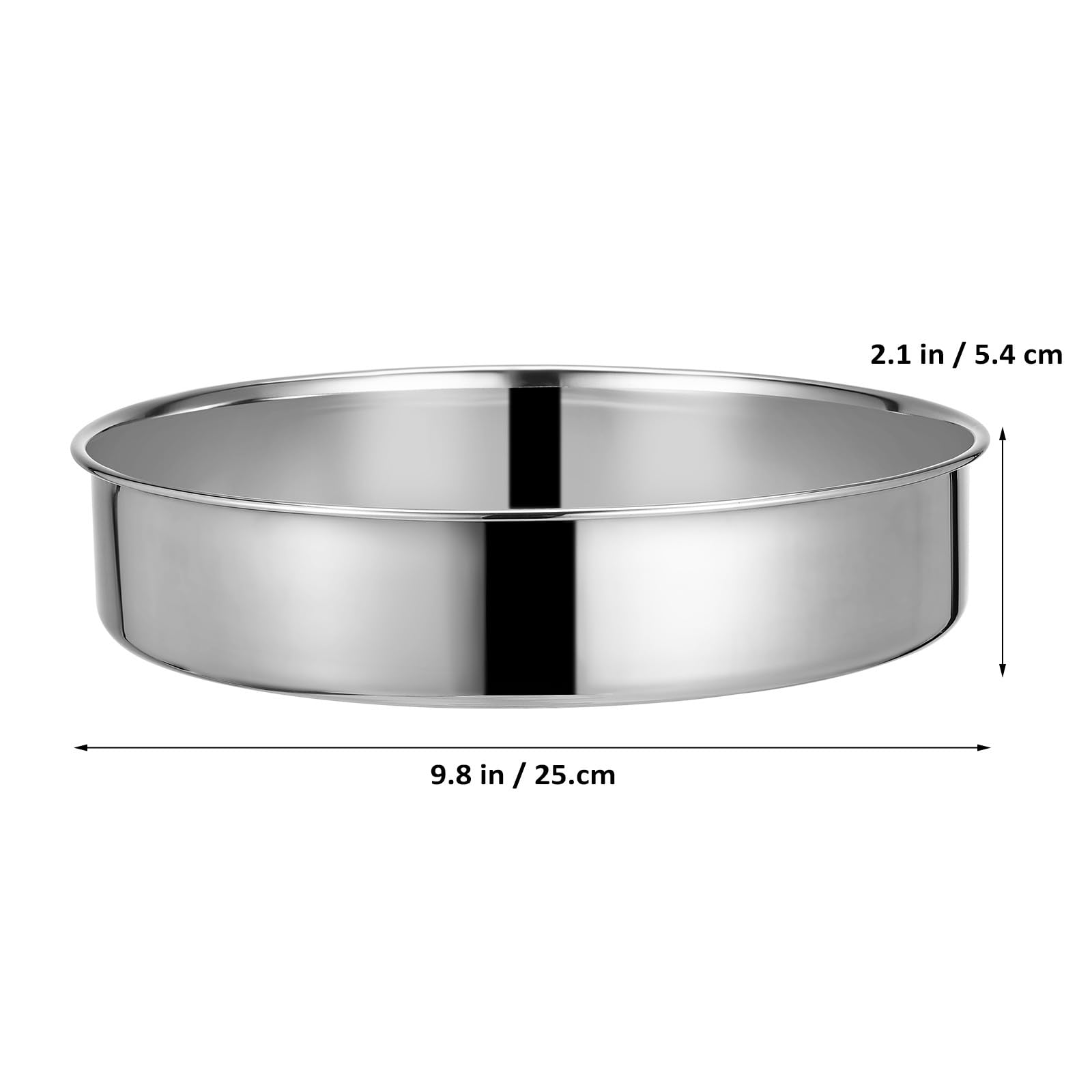 STOBAZA Molde Redondo de Acero Inoxidable Distribución Uniforme del Calor 2 Piezas y Diseño Plata para Pasteles Adecuado para Hornear y Servir
