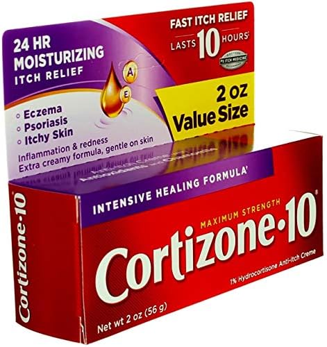 Cortizone 10 Maximum Strength Intensive Healing formula, 2 Ounce (Pack of  2), Anti-Itch Cream with Chamomile Skin Rashes, Eczema, Psoriasis, or ...