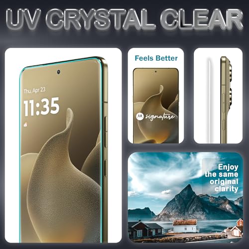 Image of ArmourPro 2 Pack Matte UV Tempered Glass for Motorola Signature, Premium Curved Screen Protector with Anti-Glare Finish, Edge-to-Edge Coverage, Fingerprint Friendly and Case Friendly