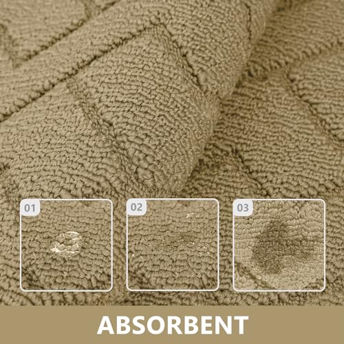 Image of hicorfe Kitchen Runner Rug,20 inchx48 inch+20 inchx32 inch Kitchen Set,Non-Slip Kitchen Mat